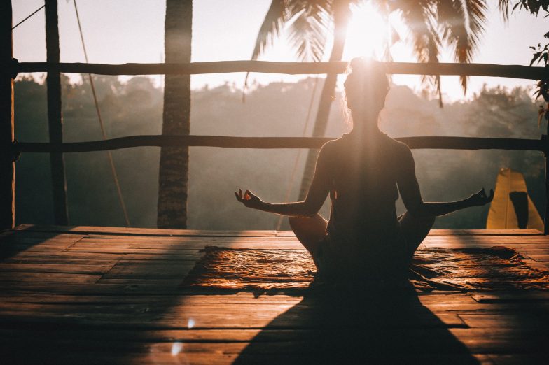 Relax at a yoga class